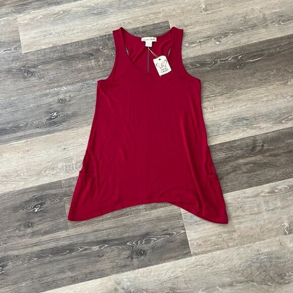 NWT JOHNNY WAS calme knit racerback tunic tank in pink berry size Small - Picture 7 of 9